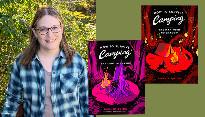 Bonnie Quinn with How to Survive Camping books