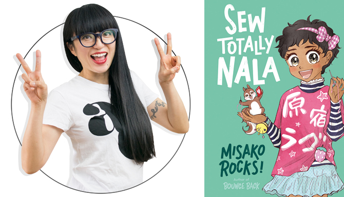 Misako Rocks with book Sew Totally Nala