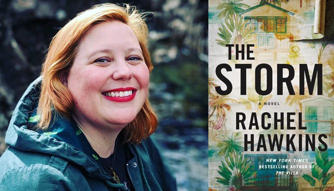 Rachel Hawkins with book The Storm